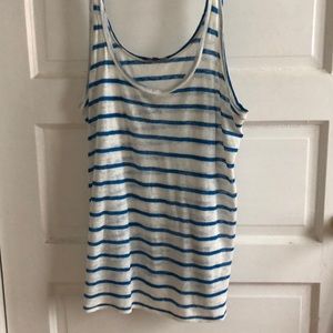Blue and white Michael Stars linen tank, S